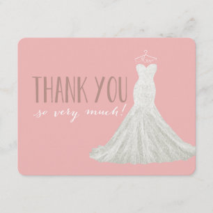Stylish Dress Pink   Thank You Card