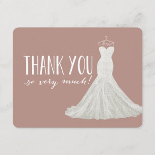 Stylish Dress Taupe Thank You Card