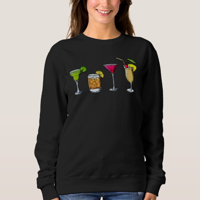 Stylish Drinking Longdrinks Party Alcohol Festival Sweatshirt (Front)