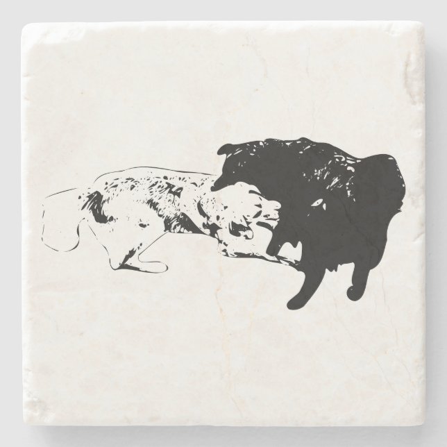 Stylish Duo, Table Accent Stone Coaster (Front)