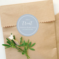 Stylish Dusty Blue Simple Take A Treat Calligraphy