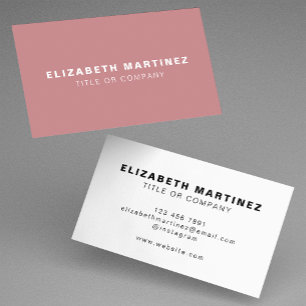Stylish Dusty Pink Front and Back Personalised Business Card