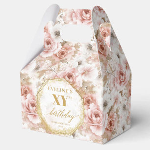 Stylish Dusty Pink Watercolor Birthday Favor Box