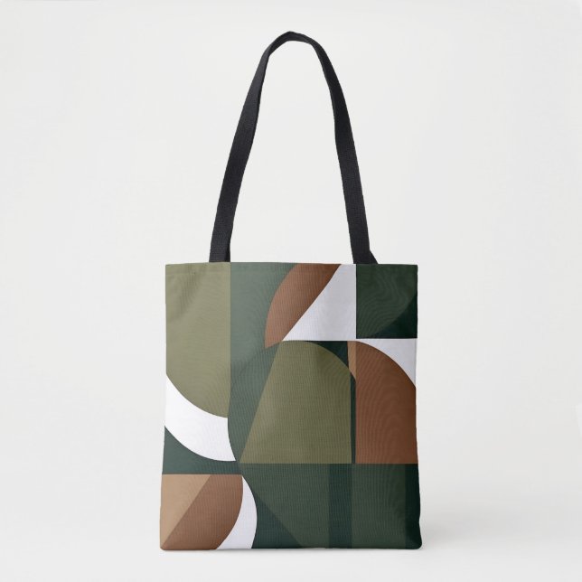 Stylish earthly chic geometric  tote bag (Front)