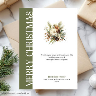 Stylish earthy colors Christmas greeting card