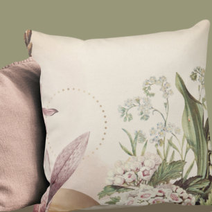 Stylish Earthy Mixed Floral Creamy Ivory Cushion