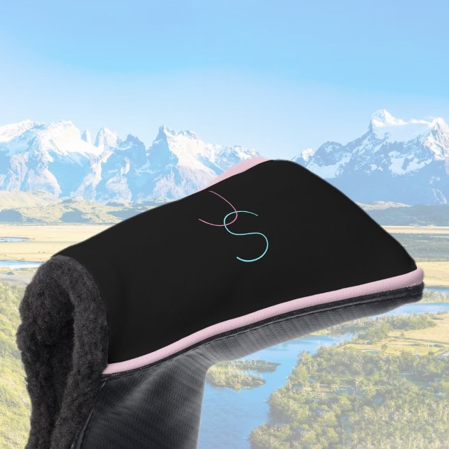 Stylish Editable Any Two Modern Looking Initials  Golf Head Cover (Creator Uploaded)