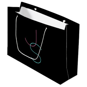 Stylish Editable Any Two Modern Looking Initials  Large Gift Bag