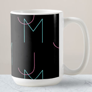 Stylish Editable Any Two Modern Tiled Initials  Coffee Mug