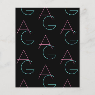 Stylish Editable Any Two Modern Tiled Initials  Flyer