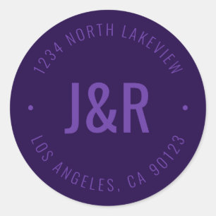 Stylish Editable Bold Monogram & Circular Text Classic Round Sticker