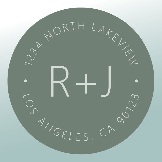 Stylish Editable Monogram & Circular Text Classic Round Sticker (Creator Uploaded)