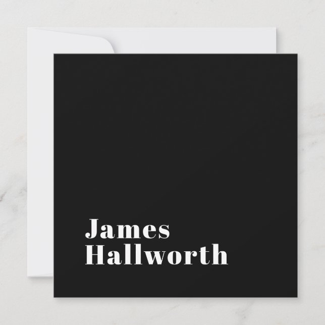 Stylish Editable Retro Modern Name (or other text) Card (Front)