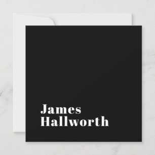 Stylish Editable Retro Modern Name (or other text) Card
