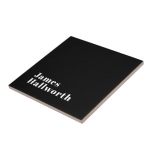 Stylish Editable Retro Modern Name (or other text) Ceramic Tile
