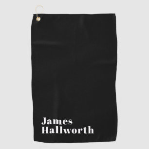Stylish Editable Retro Modern Name (or other text) Golf Towel
