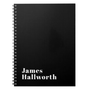 Stylish Editable Retro Modern Name (or other text) Notebook