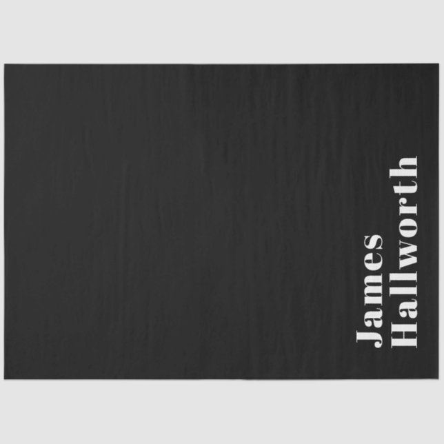 Stylish Editable Retro Modern Name (or other text) Tissue Paper (Front)