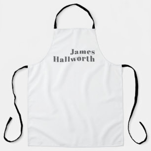 Stylish Editable Retro Modern Text   Grey Apron