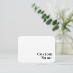 Stylish Editable Retro Modern Text Grey Card