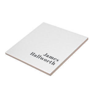 Stylish Editable Retro Modern Text Grey Ceramic Tile