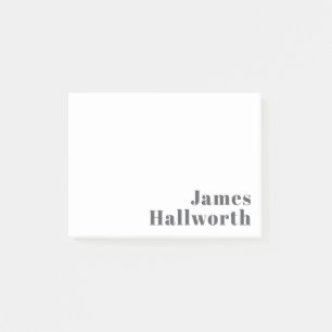 Stylish Editable Retro Modern Text   Grey Post-it Notes