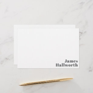 Stylish Editable Retro Modern Text Grey Stationery