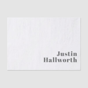 Stylish Editable Retro Modern Text   Grey Tissue Paper