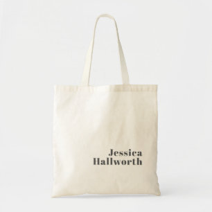 Stylish Editable Retro Modern Text   Grey Tote Bag
