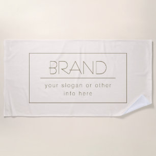 Stylish Editable Template Off-white & Dark Brown Beach Towel