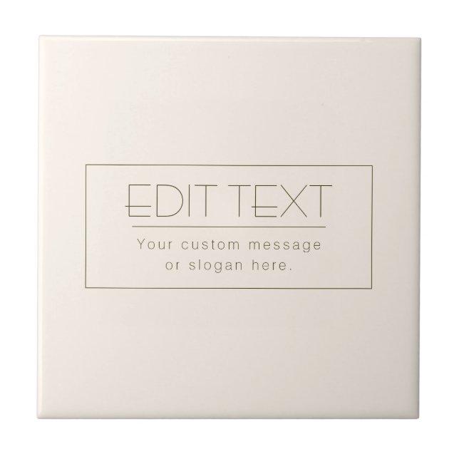 Stylish Editable Template | Off-white & Dark Brown Ceramic Tile (Front)