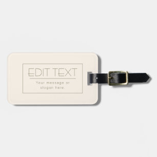 Stylish Editable Template Off-white & Dark Brown Luggage Tag