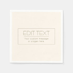 Stylish Editable Template   Off-white & Dark Brown Napkin