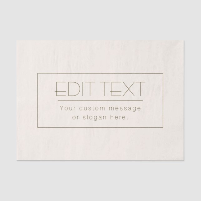 Stylish Editable Template | Off-white & Dark Brown Tissue Paper (Front)