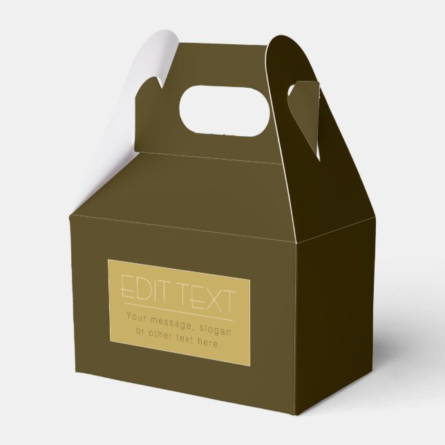 Stylish Editable Text Template | Vintage Gold Favour Box (Front Side)