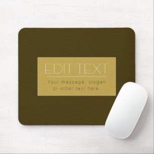 Stylish Editable Text Template   Vintage Gold Mouse Pad