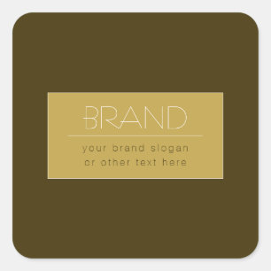 Stylish Editable Text Template   Vintage Gold Square Sticker