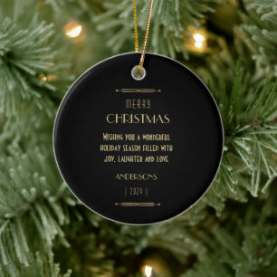 Stylish elegant art deco Christmas tree ornament