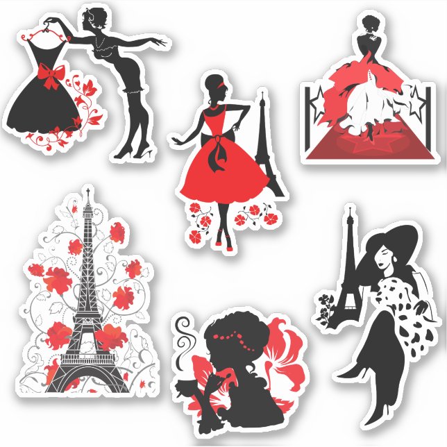 Stylish elegant beautiful fashion silhouettes stic (Front)