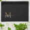 Stylish Elegant Black Gold Monogram Script Name