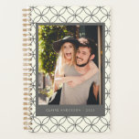 Stylish Elegant Black White Line Art Custom Photo  Planner<br><div class="desc">Personalised Stylish Elegant Black White Line Art Couples Photo Planner</div>