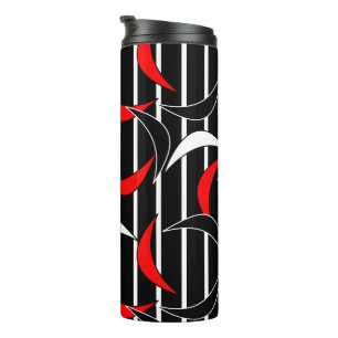 Stylish Elegant Black White Red Stripes Tumbler