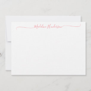 Stylish Elegant Blush Pink Girly Script Note Card