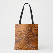 Stylish Elegant Camel Brown Faux Embossed Leather