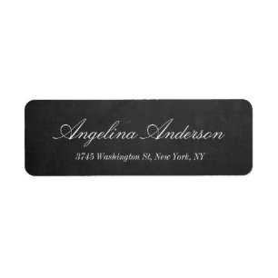 Stylish Elegant Chalkboard Handwriting Modern Grey Return Address Label