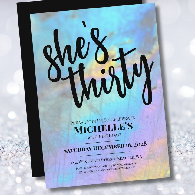 Stylish Elegant Colourful Modern 30th Birthday Invitation (Stylish Elegant Colorful Modern 30th Birthday Invitation)