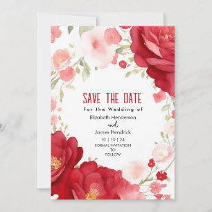 Stylish Elegant Crimson Red Digital Wedding Invitation