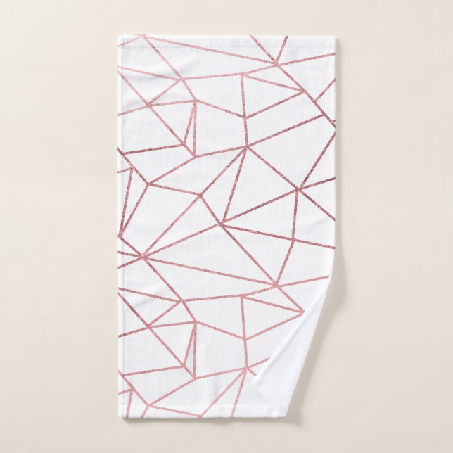 Stylish elegant faux rose gold geometrical hand towel (Hand Towel)