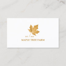Stylish Elegant Gold Ochre Maple Leaf Logo