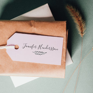 Stylish Elegant Handwritten Signature/Olive Branch Rubber Stamp